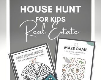 Printable Maze | Home Search with Kids | Mazes for Kids | Maze Game | Maze | Maze pdf | Realtor Tool | Open House Printable | Real Estate