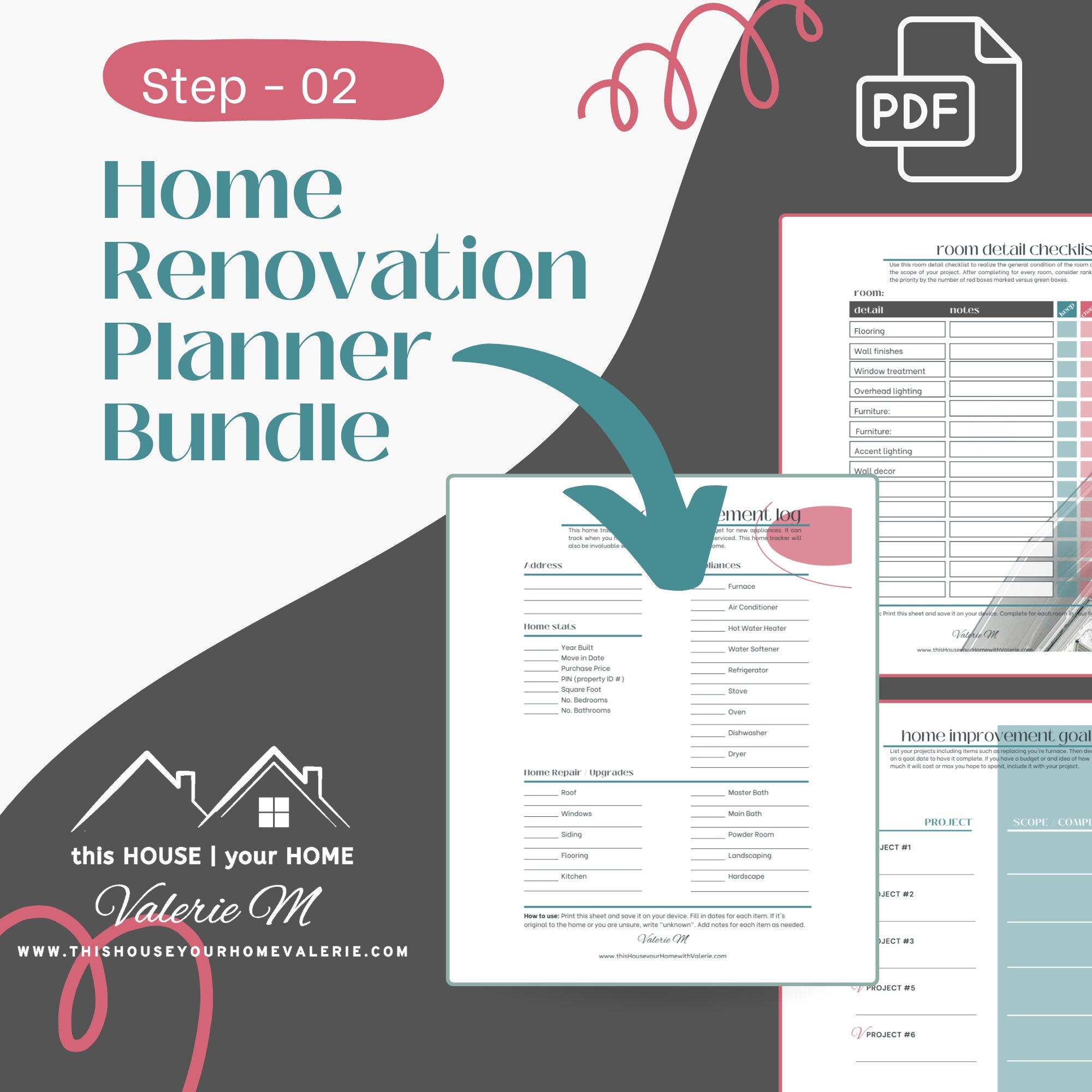 Home Renovation Planner Home Binder Home Project Planner Remodel