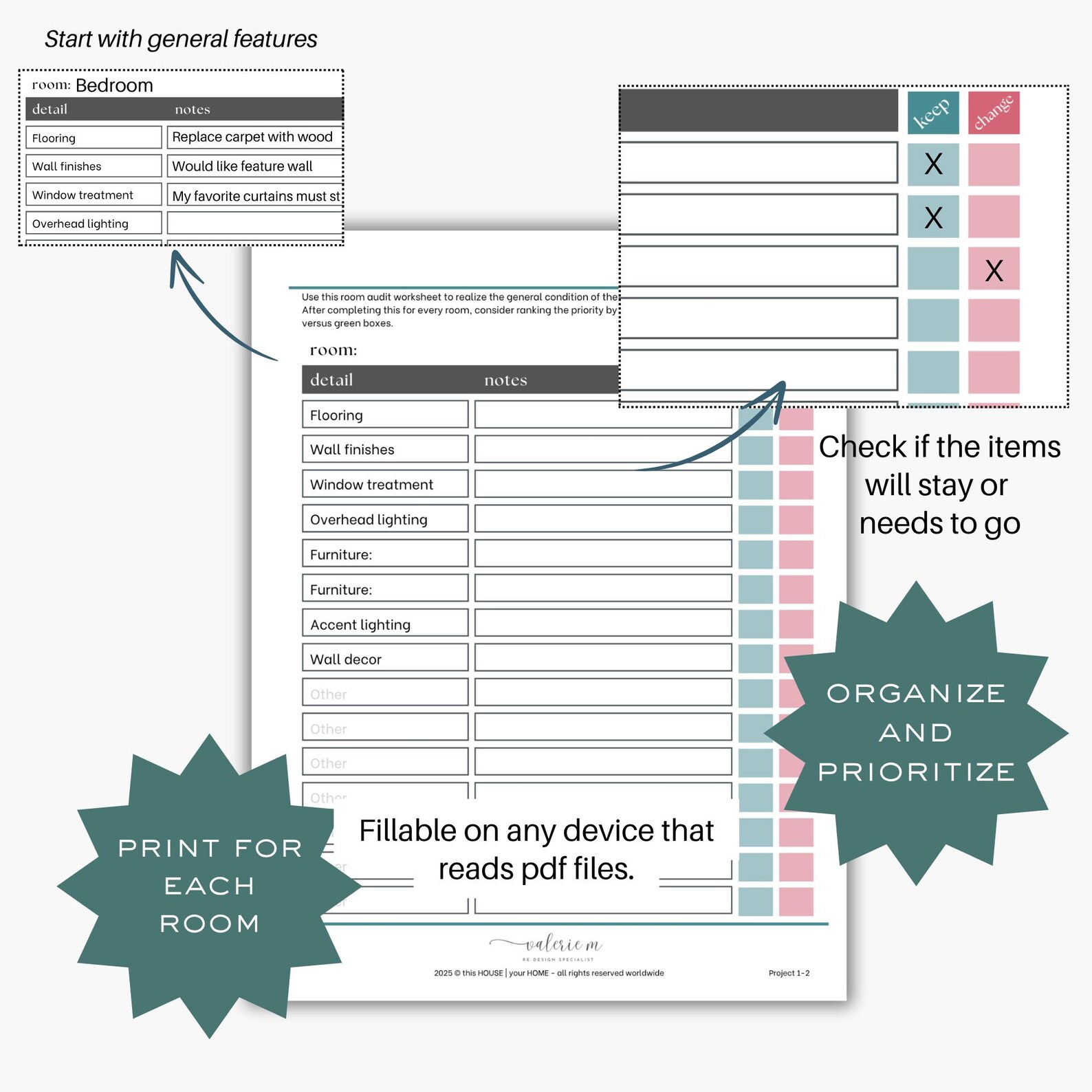 Home Renovation Planner Printable New Home Project Organizer Worksheet ...