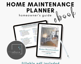 Home Maintenance Workbook 2nd Edition | Home Maintenance Checklist fillable pdf | New Home Gift | Housewarming Gifts New Home