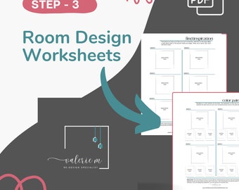 Room Design Worksheet | Room Design Planner | Interior Design | Printable Worksheet | Interior Design Tool | Interior Design Vision Board