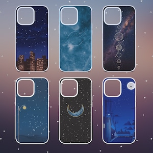6 Night Sky Sublimation Phone Case Designs | Stars Phone Cases | Sublimation Phone Case Bundle | Instant Download | Digital Download | JPG