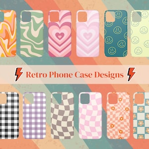 12 Retro Sublimation Phone Case Designs | Retro Phone Case SVG | Sublimation Phone Case Bundle | iPhone Sublimation Design | PNG