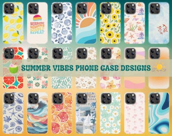 Summer Vibes Phone Case PNG Designs: Beach Sublimation Bundle (Digital Download)