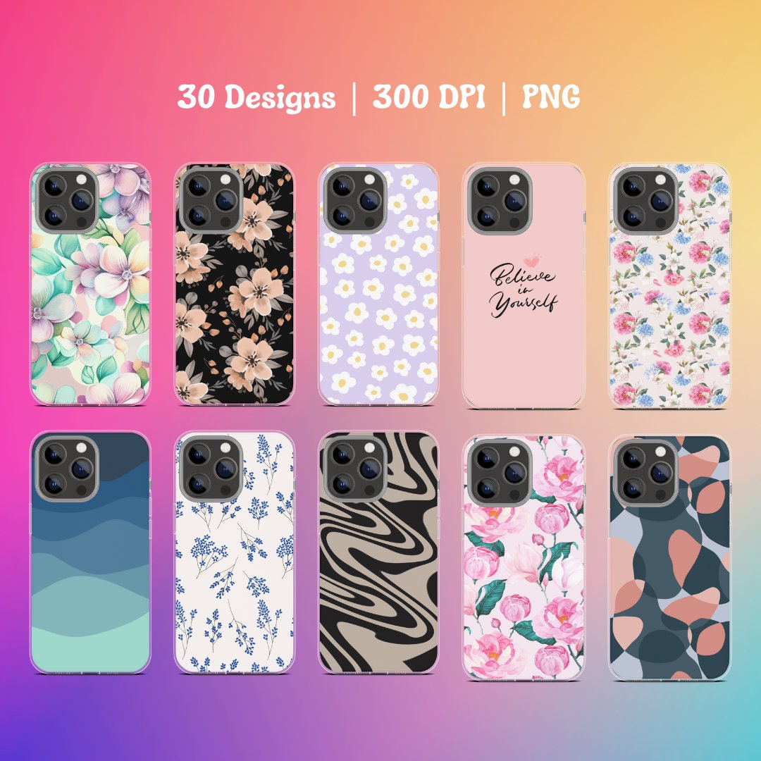 30 Sublimation Phone Case Designs, iPhone Case Design, Sublimation