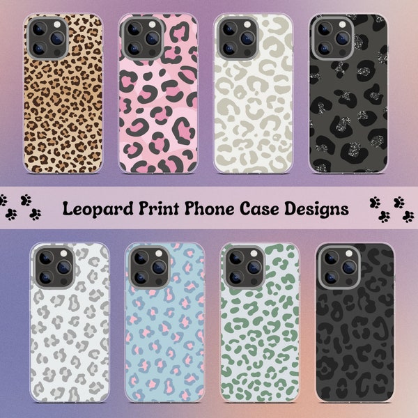 8 Leopard Sublimation Phone Case Designs, Leopard Print PNG, Pink Leopard Print, Phone Sublimation Template