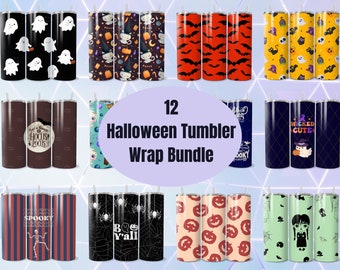 Halloween Tumbler Wrap Bundle: 20oz Skinny Tumbler Designs (Digital Download)