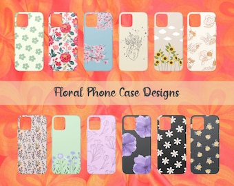 Floral Phone Case Sublimation Templates: 12 PNG Designs (Digital Download)