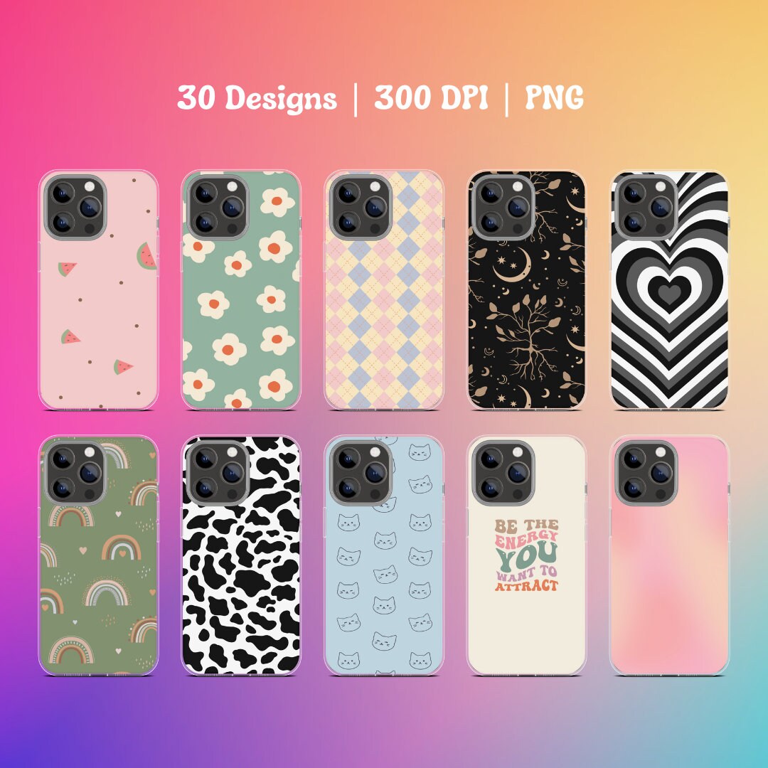 30 Sublimation Phone Case Designs, iPhone Case Design, Sublimation
