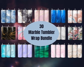 30 Marble Tumbler Wraps: 20oz Skinny Tumbler Sublimation Designs (Digital Download)
