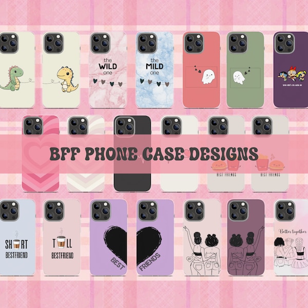 20 Best Friends Sublimation Templates for iPhone Cases, BFF Phone Cases, Sublimation Phone Case Templates, Best Friends PNG, BFF Gifts