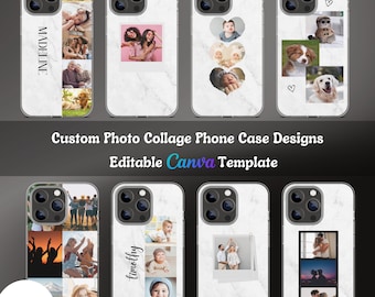 Custom Photo Collage Phone Case Designs: Canva Template (Digital Download)