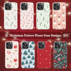 Kersttelefoonhoes sublimatieontwerpen, kerstpatroon PNG, kerstmanpatroon, sublimatiesjabloon voor telefoon, iPhone Cover Png