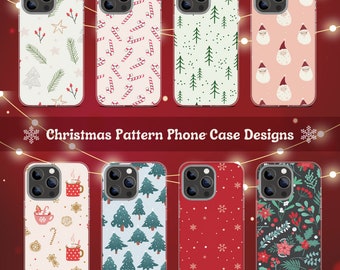 Christmas Phone Case Sublimation Designs: Santa Pattern PNG (Digital Download)