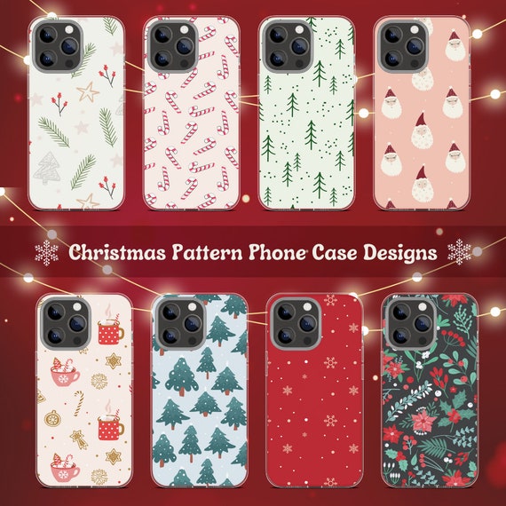 Christmas Phone Case Sublimation Designs: Santa Pattern PNG (Digital Download)