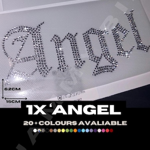 1x Parche termoadhesivo de diamantes de imitación para planchar 1x Aplique con motivo de ángel Transferencia de calor VER VIDEO