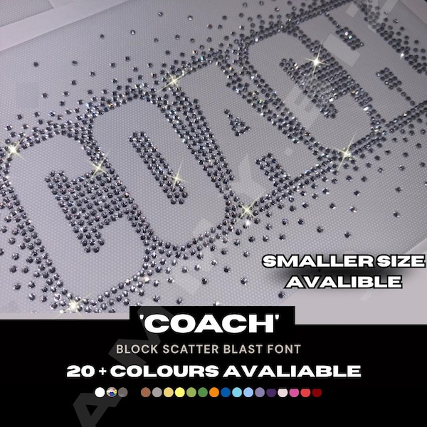 COACH Rhinestone Hot fix AB / Crystal Clear Iron on Crystal Diamante Patch Scatter Effect Applique Motif Heat Transfer Cheer- Dance Jackets