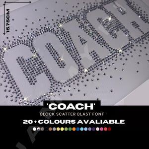 COACH strass Hot fix AB / Cristal transparent, fer sur patch strass, effet dispersé, appliqué, transfert de chaleur, Cheer, vestes de danse