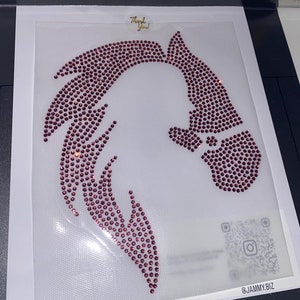Horse & Girl Hotfix DIY Rhinestone Crystal Bling Diamante Heat Transfer Apparel Motif Patch Applique Iron On Love Horses- Colours available