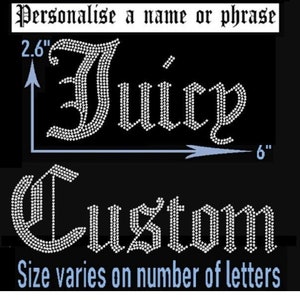 Fuente Old English Bling - Personalizada - Parche termoadhesivo personalizado con diamantes de imitación para ropa, con motivos de transferencia de calor