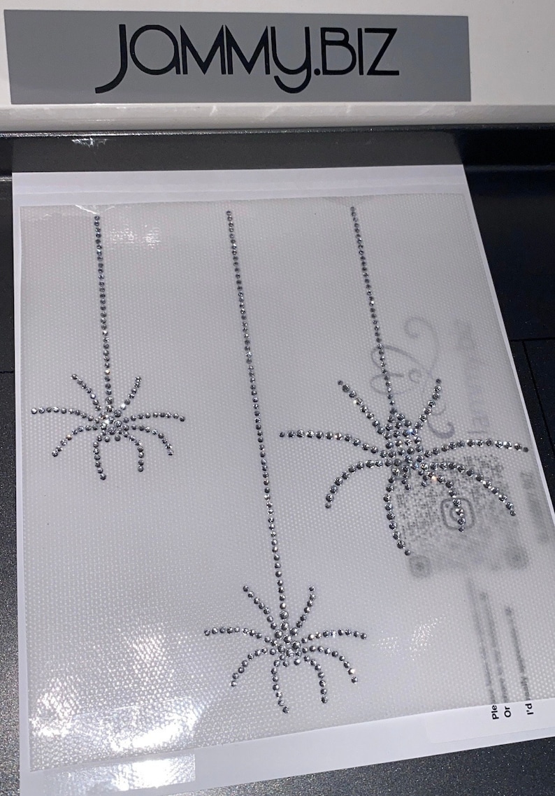 Spider Rhinestone Design Halloween Web Spiders Crystal Iron on to Costume and Fancy Dress Hot ...