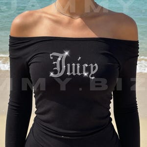 Fuente Old English Bling - Personalizada - Parche termoadhesivo personalizado con diamantes de imitación para ropa imagen 5