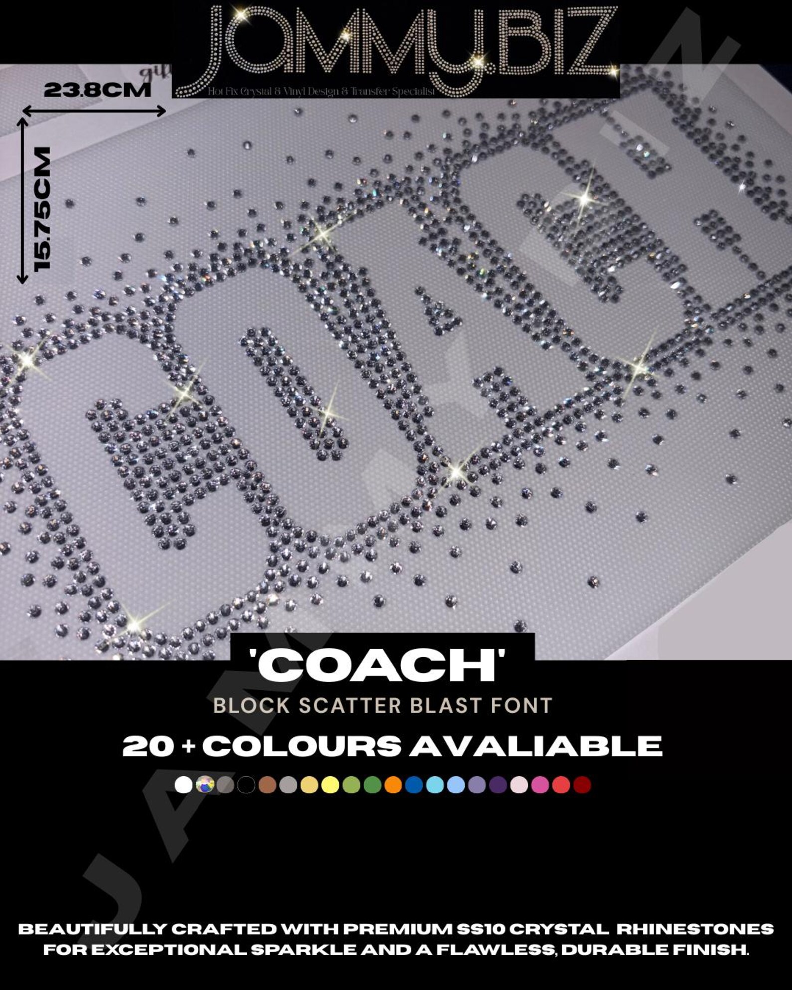 COACH Rhinestone Hot Fix AB / Crystal Clear Iron on Crystal Diamante ...