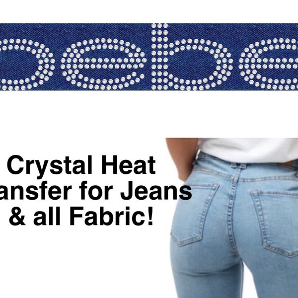 Crystal Logo Rhinestone Hot Fix Iron On Heat Diamante Transfer Patch Applique Motif DIY Bling up your Jeans & Clothes