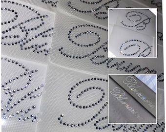 Großbuchstabe B, ganzes Wort Bluma ^, oder großes B Hot Fix Aufbügeln Wärme Strass Diamante Transfer Patch Applikation Motiv Aufkleber