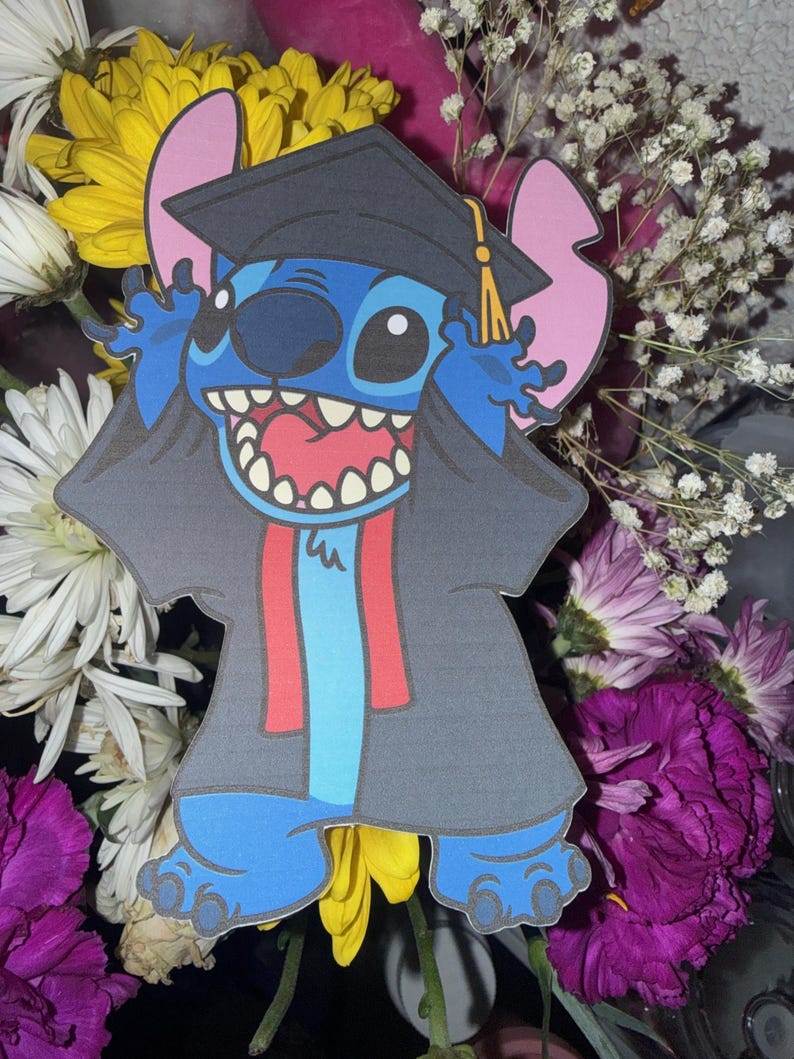 Blue Alien Graduation Topper, Cardstock Cake Decor, Bouquet Accent - Etsy