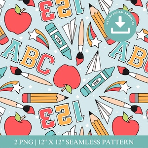 Modèle sans couture pour la rentrée scolaire, Modèle sans couture pour l'école, Papier numérique scolaire, Modèle pour la rentrée scolaire