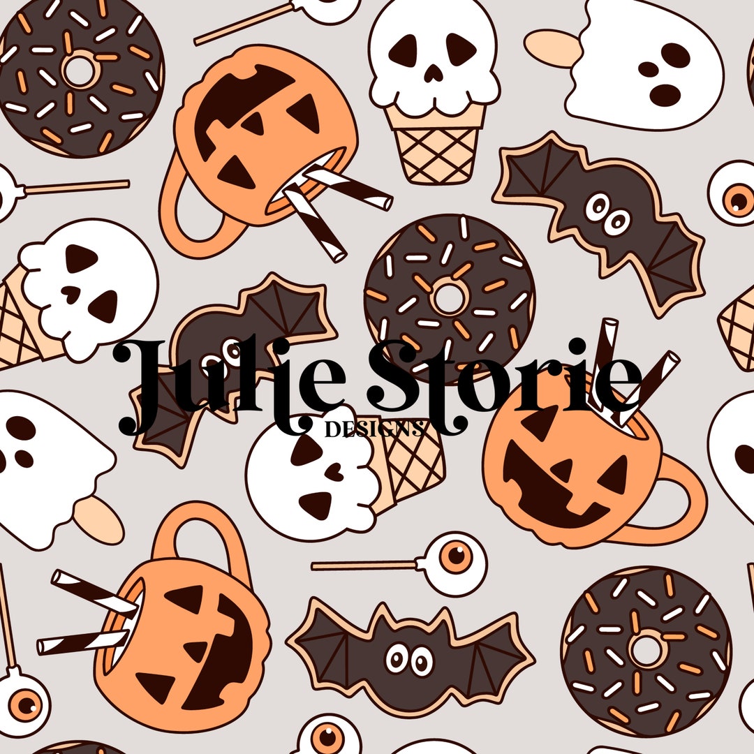 Halloween Desserts Seamless Repeat Pattern - Etsy