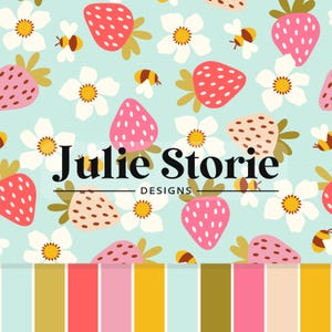 Modèle sans couture rétro de fraises et de fleurs, conception sans couture rétro florale et rayures assorties, téléchargement numérique de bourdon