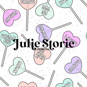 Pastel Valentine Heart Sucker Seamless Repeat Pattern