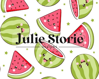 Cute Watermelon Seamless Pattern, Watermelon Seamless Design, Cute Summer Digital Download