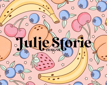 Pink Summer Fruit Seamless Repeat Pattern