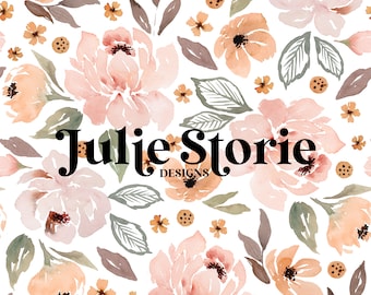 Pink Spring Watercolor Floral Seamless Repeat Pattern for Fabric Sublimation