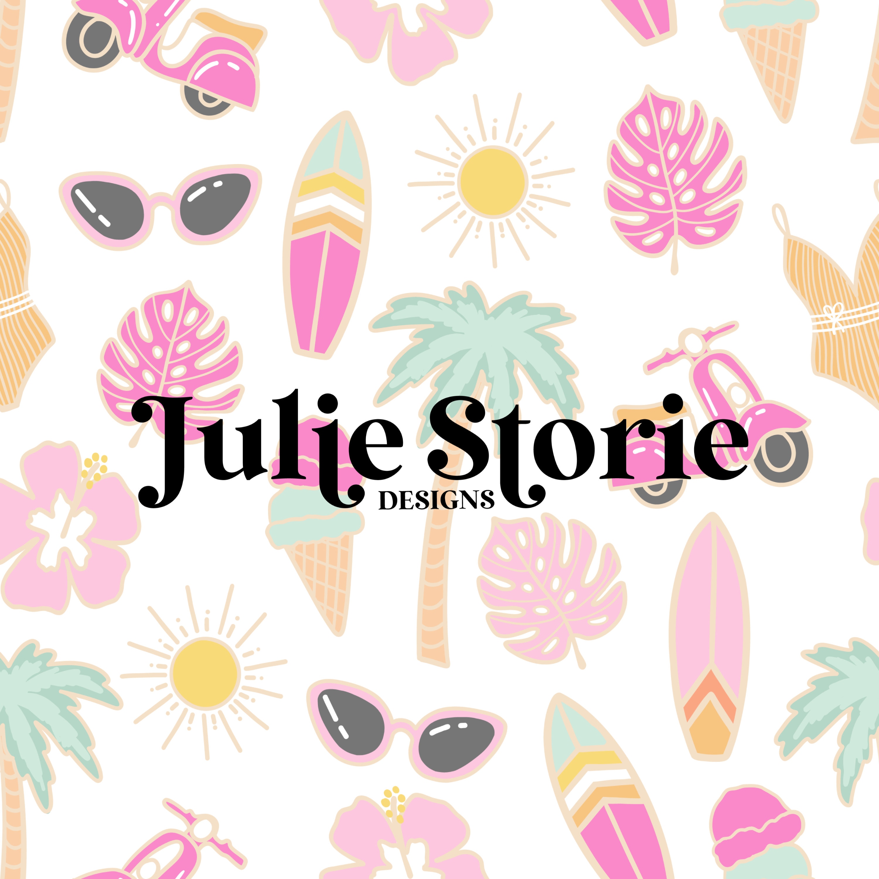 Tropical Beach Pink Seamless Repeat Pattern for Fabric - Etsy