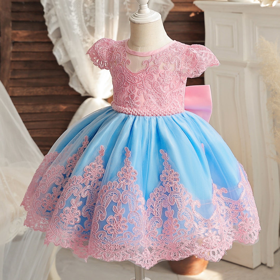 Toddler Girl Pink Lace Flower Girl Dress Vintage Girl Etsy