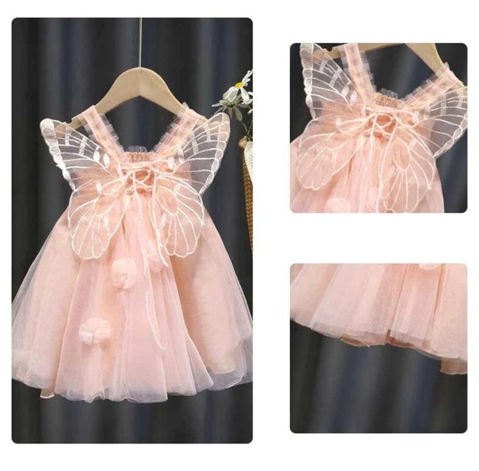 Butterfly Wings Flower Girl Dress Princess Girl Fairy Dress Etsy