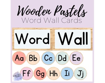 EDITABLE Boho moderno aula de madera pastel palabras tarjetas de pared etiquetas imprimibles decoración del aula elemental paquete colores cómodos tapete de música ESE