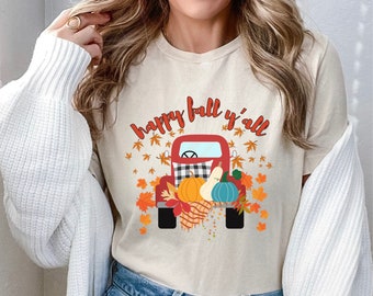Happy Fall yall otoño amante maestro camiseta educador primario jardín de infantes primero segundo tercero cuarto quinto especiales de música matemáticas