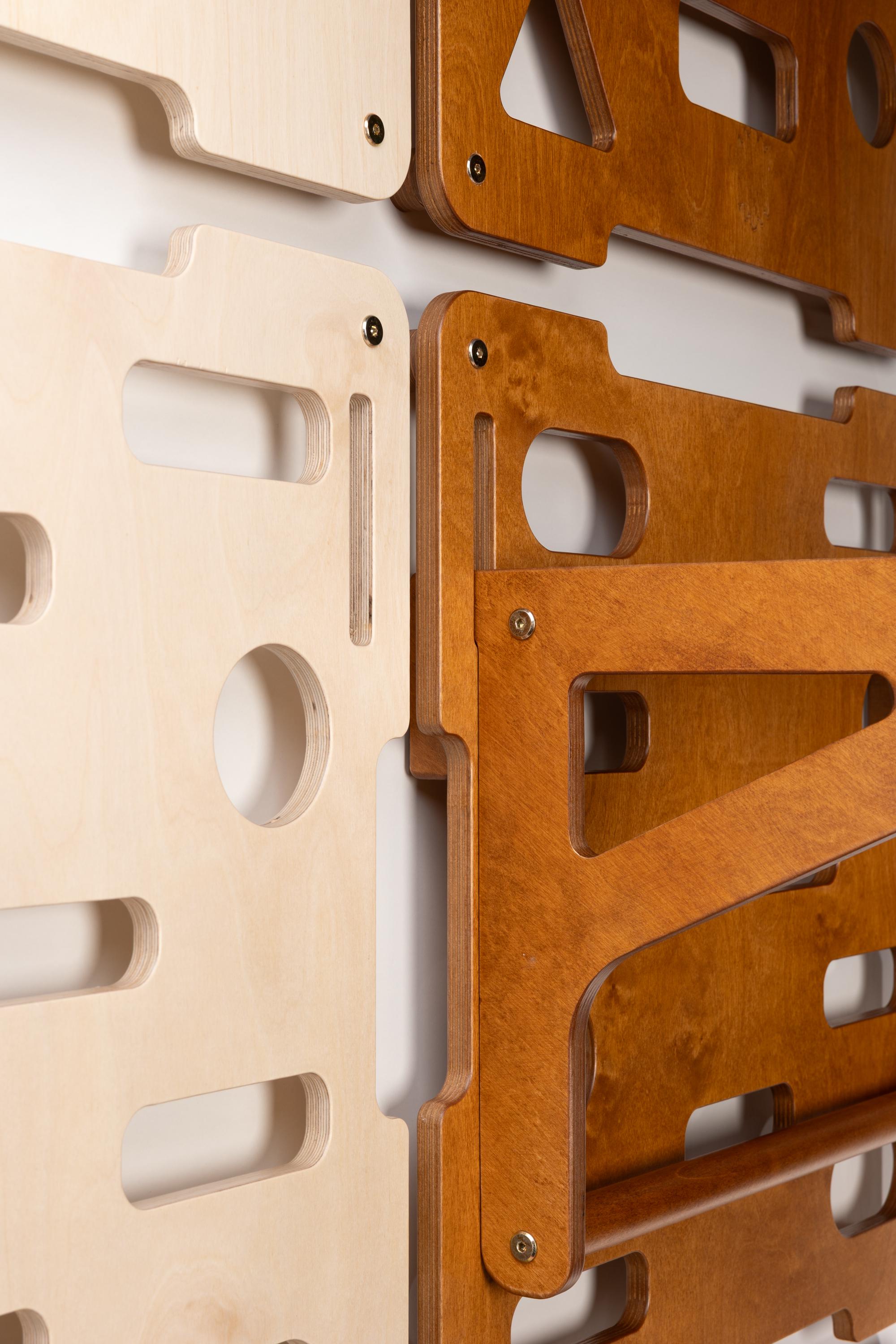 Indoor Climbing Wall Panels for Kids, Wooden Wall-mounted Activity ...