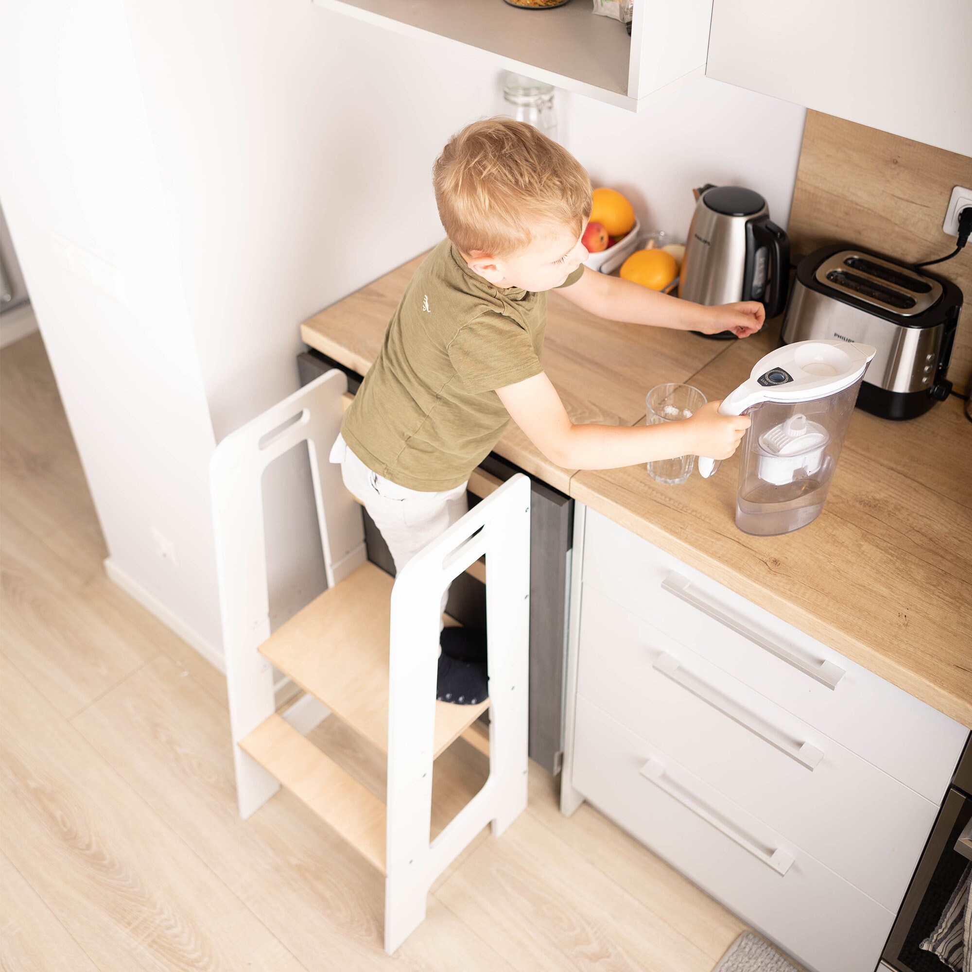 Adjustable Kitchen Toddler Tower With a Blackboard - Etsy
