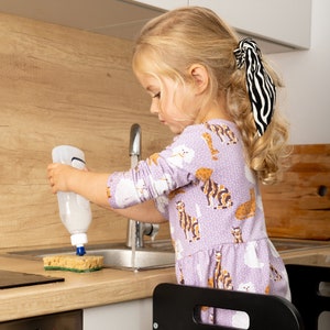 Tower 2 in 1 Kitchen Learning stool with a Slide and a Blackboard for Toddlers 1yo and up image 6