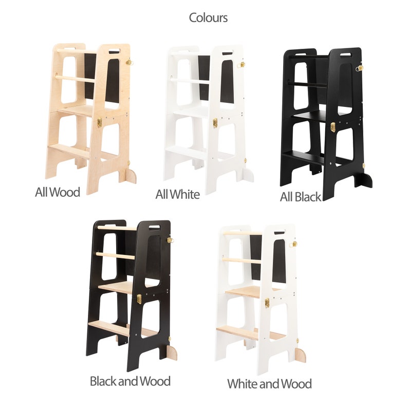 Tower 2 in 1 Kitchen Learning stool with a Slide and a Blackboard for Toddlers 1yo and up image 8