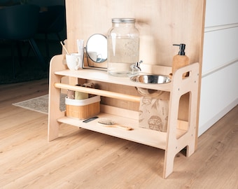 Lavandino per bambini, senza impianto idraulico — Tavolo da lavaggio Montessori, lavandino portatile per bambini piccoli, giochi d'acqua