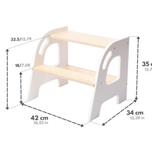 All-Age Tritthocker Birkensperrholz, unterstützt bis 130kg Vielseitiges Zwei-Schritt-Design für den Heimgebrauch KLEC von DeveKids Bild 2