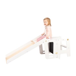 Tower 2 in 1 Kitchen Learning stool with a Slide and a Blackboard for Toddlers 1yo and up imagem 4
