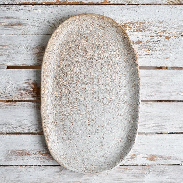 Rustic Organic Hand-crafted Large Oval Serving Platter